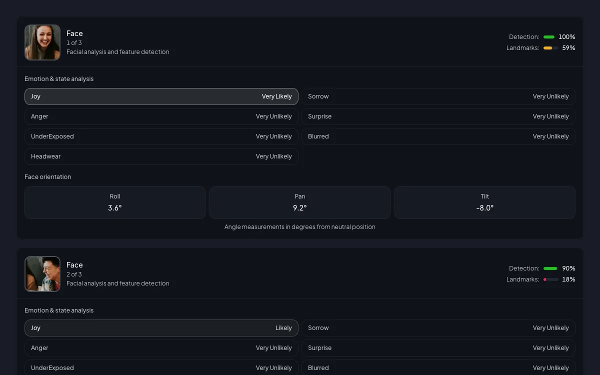 Face detection preview